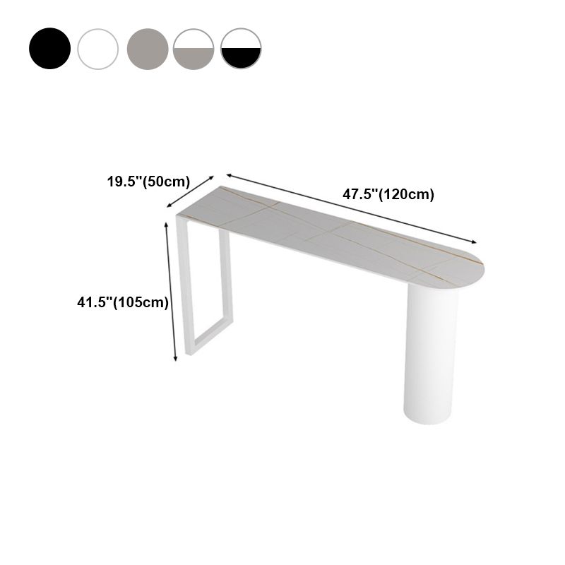 Stone Bar Dining Table Modern Bar Table with Double Pedestal Base for Kitchen Dining Room Clearhalo 'Bar Furniture' 'Bar Tables' 'bar_tables' 'furn' 'furn_bar_tables' 'Furniture' 'furniture_bar_tables' 'Kitchen & Dining Furniture' 1200x1200_b36ee63f-d712-4453-97c0-9742cb97cf2f