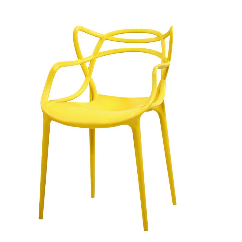Contemporary Open Back Chair Dining Arm Side Chair with Plastic Legs Clearhalo ' kitchen&dining_furn' 'Dining Chairs' 'Dining Tables & Seating' 'dining_chair' 'furn' 'furn_dining_chair' 'Furniture' 'furniture_dining_chair' 'Kitchen & Dining Furniture' 'kitchen' 1200x1200_b36eeac0-ff3f-453f-9ae9-1efb4e2d4425