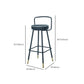 Contemporary Metal Backrest Counter High Stool with Leather Cushion Clearhalo 'Bar Furniture' 'Bar Stools' 'bar_stools' 'furn' 'furn_bar_stools' 'Furniture' 'Kitchen & Dining Furniture' 1200x1200_b36f8c8b-f1ba-4e4b-bcb7-16048d975730
