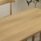 Modern Rectangular Dinner Table Wooden Tabletop with Metal Legs