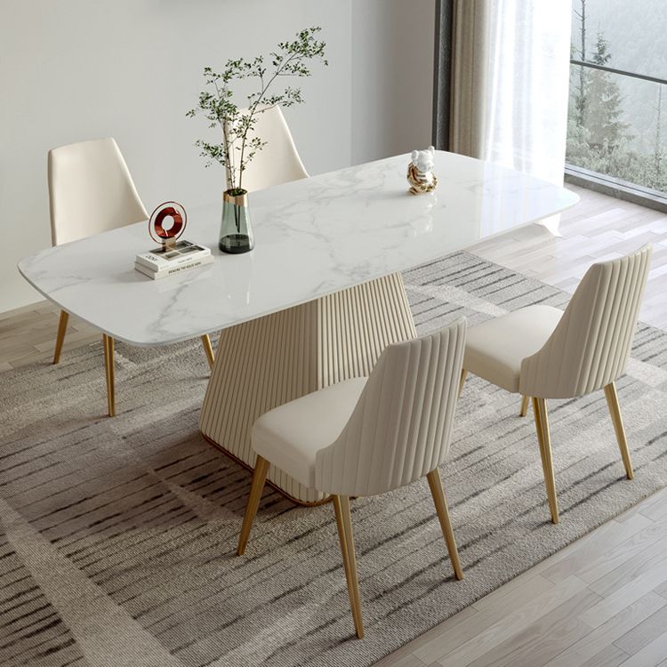Rectangle Traditional Luxury Dining Table White Sintered Stone Table with Pedestal Base Clearhalo ' dining_table' 'Dining Tables & Seating' 'Dining Tables' 'furn' 'furn_dining_table' 'Furniture' 'furniture_dining_table' 'Kitchen & Dining Furniture' 'kitchen&dining_furn' 'kitchen' 'kitchen_dining_table' 1200x1200_b3705a6f-8b1b-4c08-a926-4f7b3d7a1bca