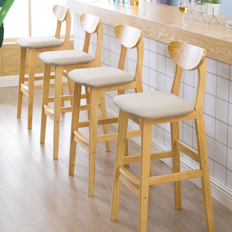 Scandinavian Milk Tea Shop Footrest Stool Matte Finish Solid Wood Bar Stool Clearhalo 'Bar Furniture' 'Bar Stools' 'bar_stools' 'furn' 'furn_bar_stools' 'Furniture' 'furniture_bar_stools' 'Kitchen & Dining Furniture' 1200x1200_b3727271-0110-43f8-914d-f9b498816e8c