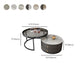 No Distressing Stone Coffee Table Frame Round Nesting Coffee Table Set with 2 Drawers Clearhalo 'Coffee & Accent Tables' 'Coffee Tables' 'coffee_tables' 'furn' 'furn_coffee_tables' 'Furniture' 'Living Room Furniture' 1200x1200_b37390d7-1a4b-4b53-8e1a-22861c57d002
