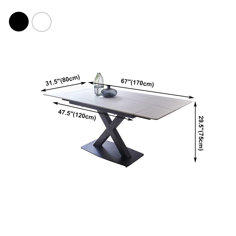 Rectangle Contemporary Dining Table Sintered Stone Table with Black Pedestal Base Clearhalo ' dining_table' 'Dining Tables & Seating' 'Dining Tables' 'furn' 'furn_dining_table' 'Furniture' 'furniture_dining_table' 'Kitchen & Dining Furniture' 'kitchen&dining_furn' 'kitchen' 'kitchen_dining_table' 1200x1200_b373a68d-3d09-4d99-aaf7-3216048851fd
