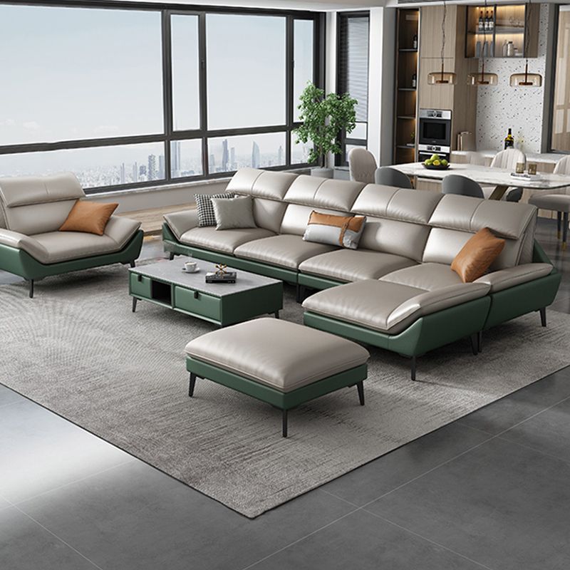 Couleur de couleur en mousse Épouillé bras étanche canapé en cuir authentique pour la maison