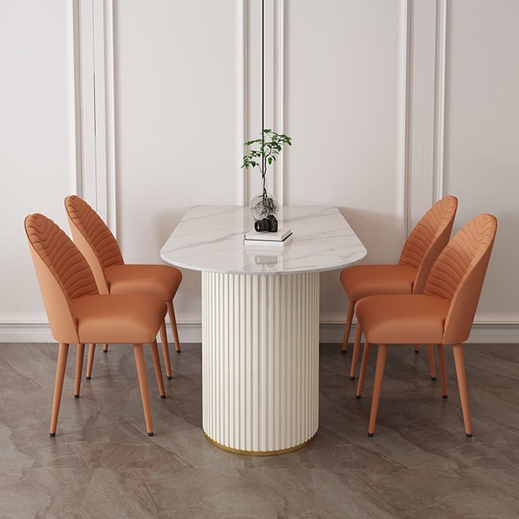 Traditional Luxury Dining Table Sintered Stone Table for Home Clearhalo 'Dining Tables & Seating' 'Dining Tables' 'dining_table' 'furn' 'furn_dining_table' 'Furniture' 'Kitchen & Dining Furniture' 1200x1200_b3759938-d1f1-42fa-98e6-6e3464f5fe10