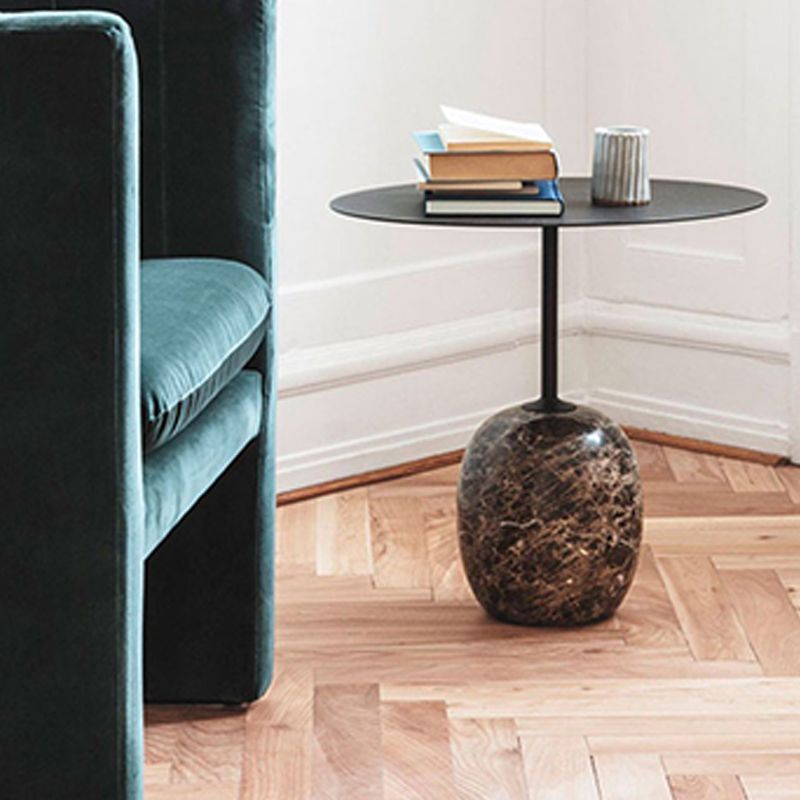 Pedestal Round Side Table Mid-Century Metal Sofa Corner Table Clearhalo 'Coffee & Accent Tables' 'End & Side Tables' 'end_side_tables' 'furn' 'furn_end_side_tables' 'Furniture' 'Living Room Furniture' 1200x1200_b3769dcb-7342-480e-b345-0d52c4799877