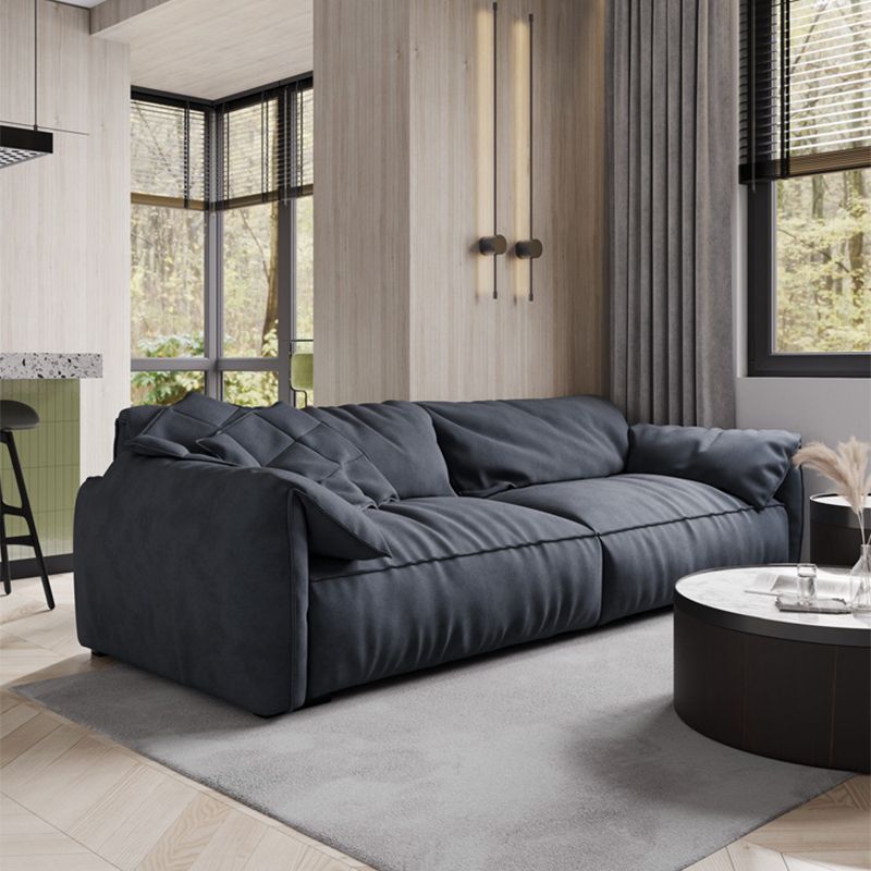 Contemporary Faux Leather Couch Down Filled Settee with Pillow Top Arm Clearhalo 'furn' 'furn_sofas' 'Furniture' 'furniture_sofas' 'Living Room Furniture' 'Sofa' 'sofas' 1200x1200_b377a537-c48b-499e-9e28-fb563daac215