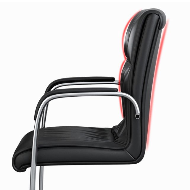 Contemporary Desk Chair Black Leather No Wheels Office Chair Clearhalo 'furn' 'furn_office_chair' 'Furniture' 'Office Chairs' 'Office Furniture' 'office_chair' 1200x1200_b3780377-6f92-486d-93ed-65bff017e134