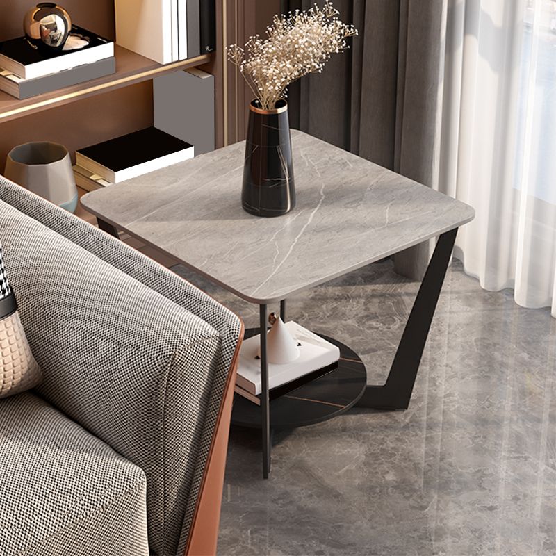 Pegas cruzadas de pizarra mesa de esquina de la esquina de la mesa del sofá cuadrado moderno