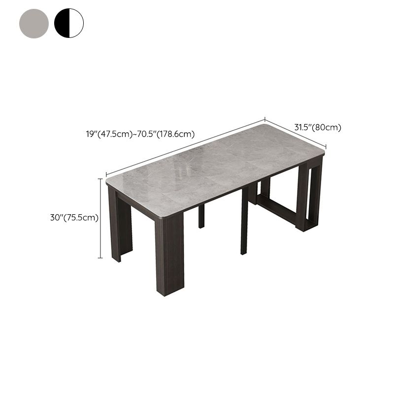 5/7/9 PCs tavolo da dinette a forma di rettangolo contemporaneo con sedia senza braccia