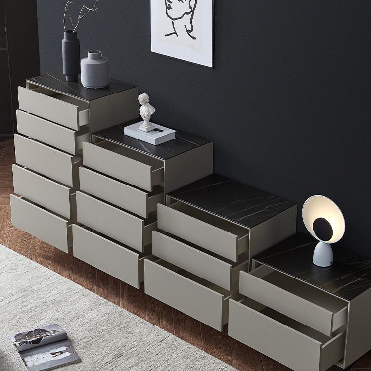 Grey Wood and Stone Buffet Server Modern Living Room Buffet/Console with Drawers Clearhalo 'buffet_sideboard' 'Buffets & Sideboards' 'Furniture' 'furniture_buffet_sideboard' 'Kitchen & Dining Furniture' 1200x1200_b37b0658-91c8-4adc-a053-1f9130788c5d