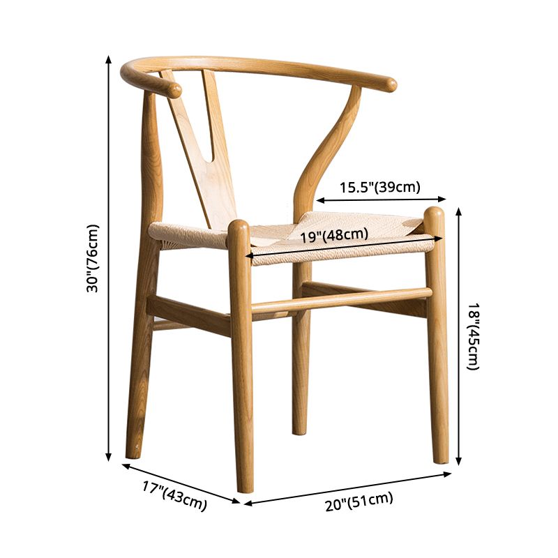 Wood Modern Dining Arm Chair with Color Cushion Wishbone Chair for Home Clearhalo ' kitchen&dining_furn' 'Dining Chairs' 'Dining Tables & Seating' 'dining_chair' 'furn' 'furn_dining_chair' 'Furniture' 'furniture_dining_chair' 'Kitchen & Dining Furniture' 'kitchen' 1200x1200_b37b0e59-3391-4138-89e5-3233262e8cd5