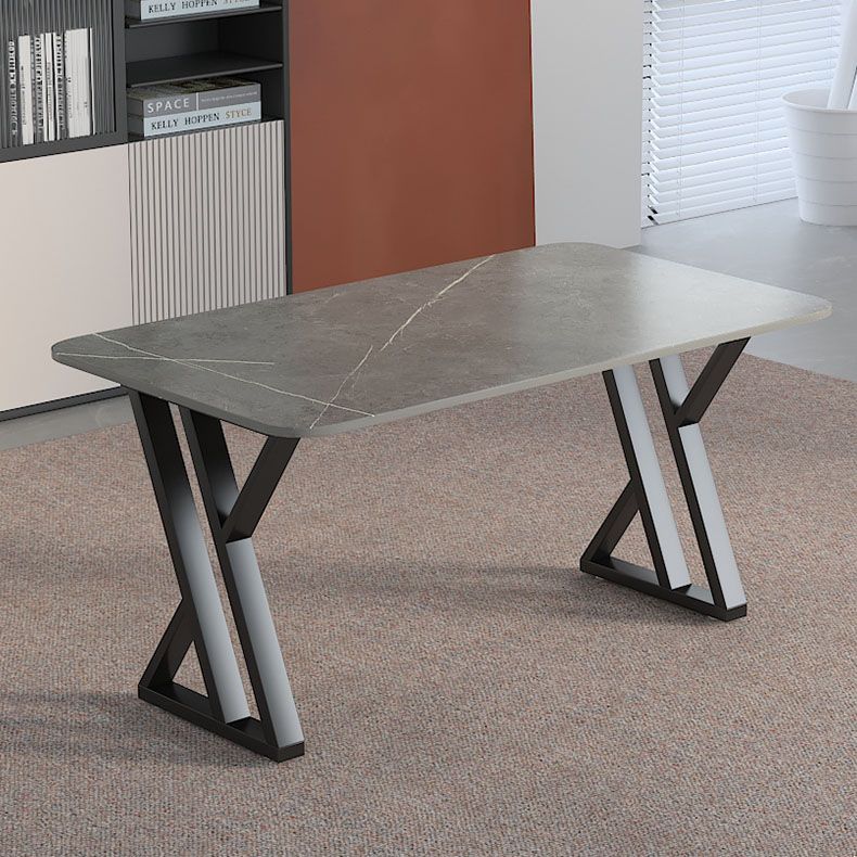Industrial Style Task Desk Rectangular Shaped Office Desk in Grey/White/Black Clearhalo 'furn' 'furn_office_desk' 'Furniture' 'Office Desks' 'Office Furniture' 'office_desk' 1200x1200_b37b1b32-d98c-41ca-bcab-76ad5b8ff7f1