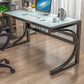 Rectangular Glass Computer Desk Contemporary Home Office Desk Clearhalo 'furn' 'furn_office_desk' 'Furniture' 'Office Desks' 'Office Furniture' 'office_desk' 1200x1200_b37b41ed-68f7-4867-ae9c-c7eb2a78ccfc