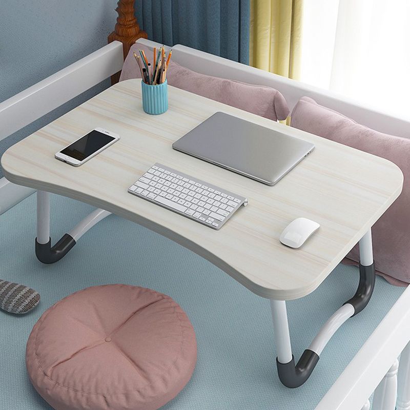 Folding Writing Desk Irregular Shape Task Desks with 2-Legs in White/Blue/Pink/Natural Clearhalo 'furn' 'furn_office_desk' 'Furniture' 'Office Desks' 'Office Furniture' 'office_desk' 1200x1200_b37bcca1-0c48-4f97-a48c-2b1268e7d879