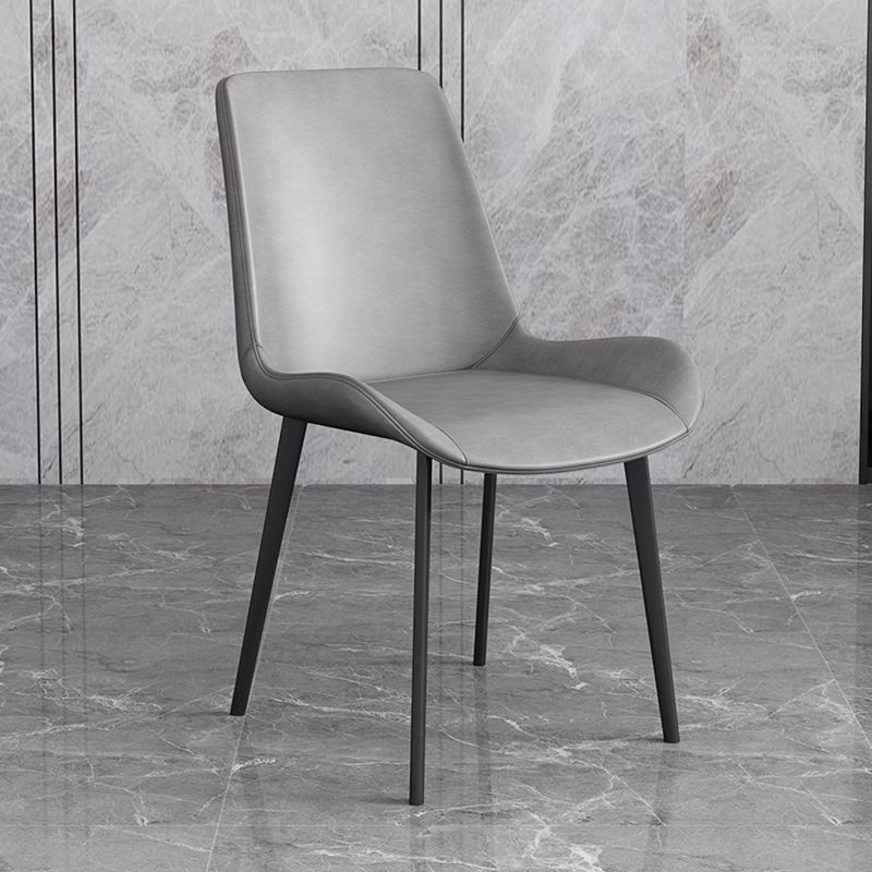 Cafetería sólida silla lateral silla lateral sillas de comedor de cuero falso