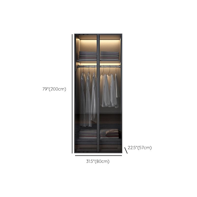 Hinged Wardrobe Closet with Drawer Contemporary Storage Cabinet