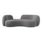 Contemporary Tuxedo Arm Curved Sofa Tight Back in Grey/White