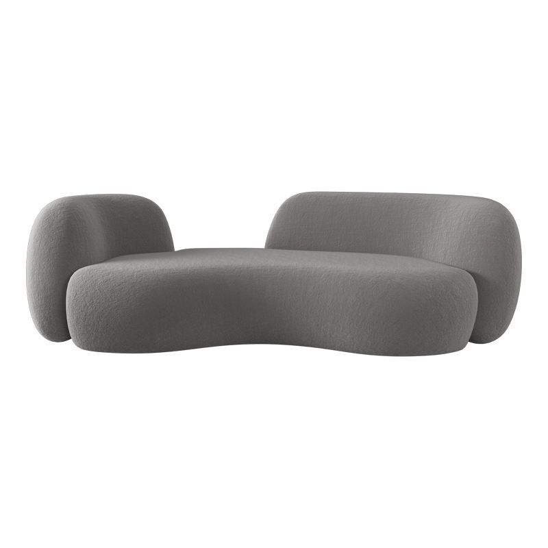 Contemporary Tuxedo Arm Curved Sofa Tight Back in Grey/White