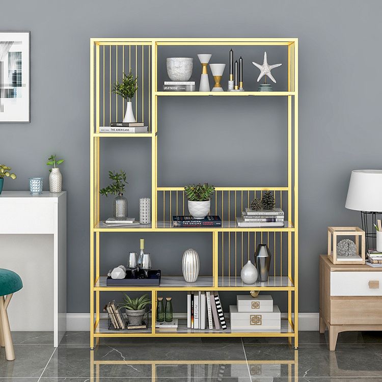 長方形の棚付きの棚の本棚5レベルを開く棚71 "