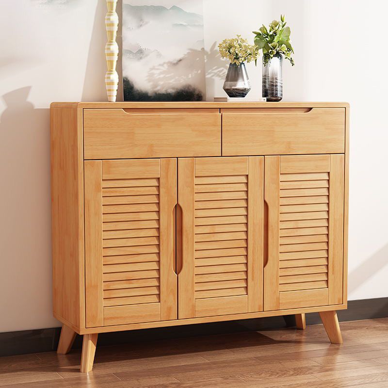 Door and Drawer Accent Cabinet Wood Cabinet in Brown/Natural Clearhalo 'Cabinets & Chests' 'cabinets_chests' 'furn' 'furn_cabinets_chests' 'Furniture' 'Living Room Furniture' 1200x1200_b37d7b41-19e6-44fe-aff9-eaa396e682f0