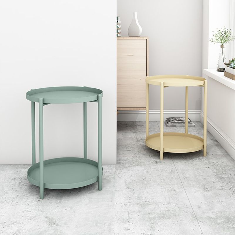 Mid-Century Metal Corner Table Tray Top Round Side End Table Clearhalo 'Coffee & Accent Tables' 'End & Side Tables' 'end_side_tables' 'furn' 'furn_end_side_tables' 'Furniture' 'Living Room Furniture' 1200x1200_b37f3a3d-3097-4fe6-bdab-05b913bc2ac7