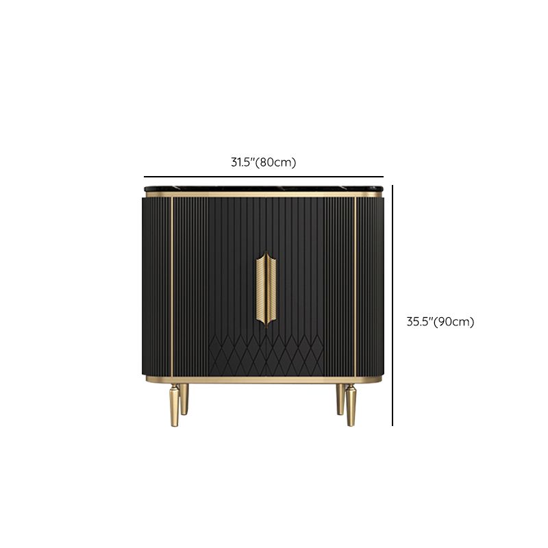 Mesa del aparador de almacenamiento de mármol de lado Glam Sideboard con puertas para el comedor