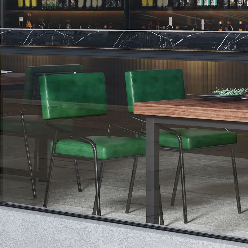 Sillas de comedor de cuero PU silla de brazo de brazo trasero de estilo industrial para comedor