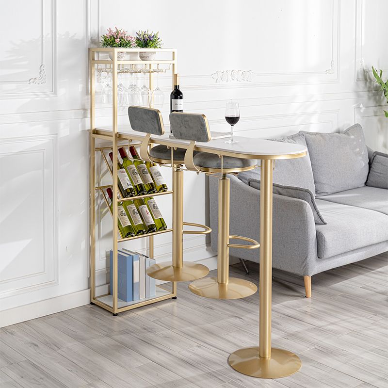 Modern de 1/3 piezas de la mesa de barra de la barra de la mesa de piedra con taburetes altos para la cocina