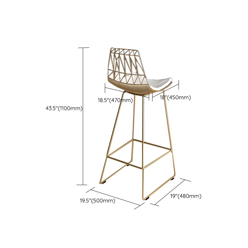 Armless Dining Stools Glam Upholstered Bar Stools with Metal Base Clearhalo 'Bar Furniture' 'Bar Stools' 'bar_stools' 'furn' 'furn_bar_stools' 'Furniture' 'Kitchen & Dining Furniture' 1200x1200_b3850109-c73d-45f7-8d93-666d62c28f8e