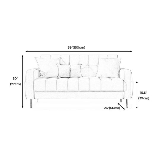Mid-century Modern Velvet Square Arm Sofa 30.31" High Tufted Back Couch Clearhalo 'furn' 'furn_sofas' 'Furniture' 'furniture_sofas' 'Living Room Furniture' 'Sofa' 'sofas' 1200x1200_b385491e-dea9-46ab-8fd7-1601eb247f9c