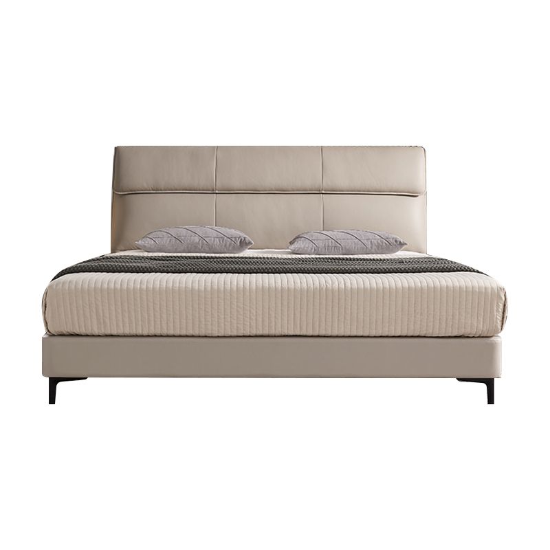 Eigentijdse echte lederen matras inbegrepen met hoofdeinde paneelbed