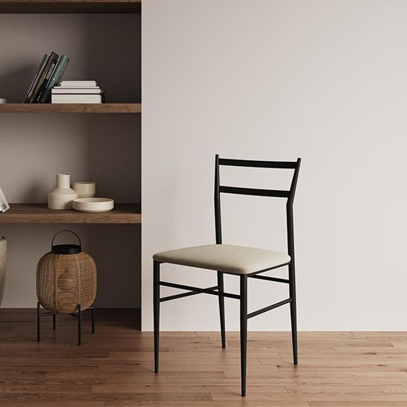 Upholstered Armless Dining Chairs Ladder Back Side Chairs with Metal Legs Clearhalo ' kitchen&dining_furn' 'Dining Chairs' 'Dining Tables & Seating' 'dining_chair' 'furn' 'furn_dining_chair' 'Furniture' 'furniture_dining_chair' 'Kitchen & Dining Furniture' 'kitchen' 1200x1200_b388b82c-778f-4716-b235-74d8007cc410