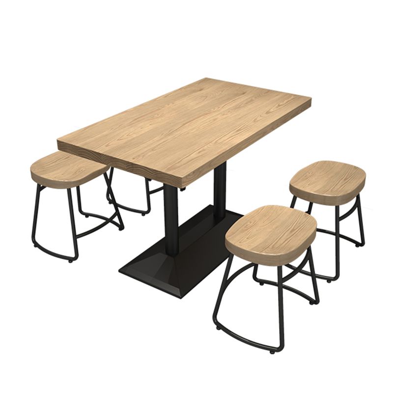 Industrial Dining Table Pine Solid Wood Table with Metal Base for Home Kitchen Dinner Clearhalo ' dining_table' 'Dining Tables & Seating' 'Dining Tables' 'furn' 'furn_dining_table' 'Furniture' 'furniture_dining_table' 'Kitchen & Dining Furniture' 'kitchen&dining_furn' 'kitchen' 'kitchen_dining_table' 1200x1200_b3895d06-a268-4bd9-8540-df01ffbf40f6