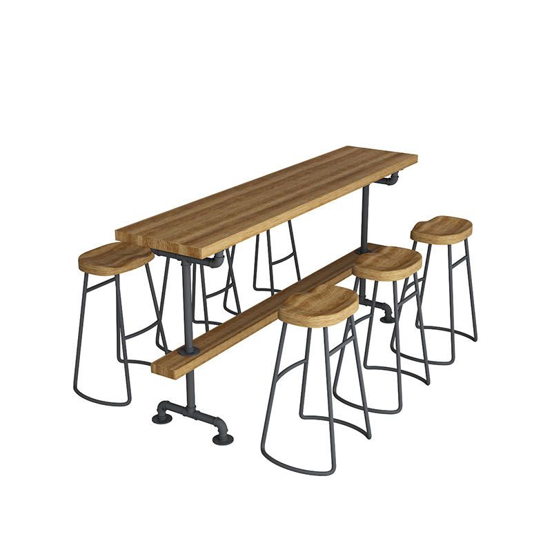Modern Wood Bar Table Set 1/2/4/7 Pieces Rectangle Table and Stool Set Clearhalo 'Bar Furniture' 'furn' 'furn_home_bar_bar_sets' 'Furniture' 'Home Bars & Bar Sets' 'home_bar_bar_sets' 'Kitchen & Dining Furniture' 1200x1200_b3897dc1-56d3-46e8-ab3e-0639b4ce8916