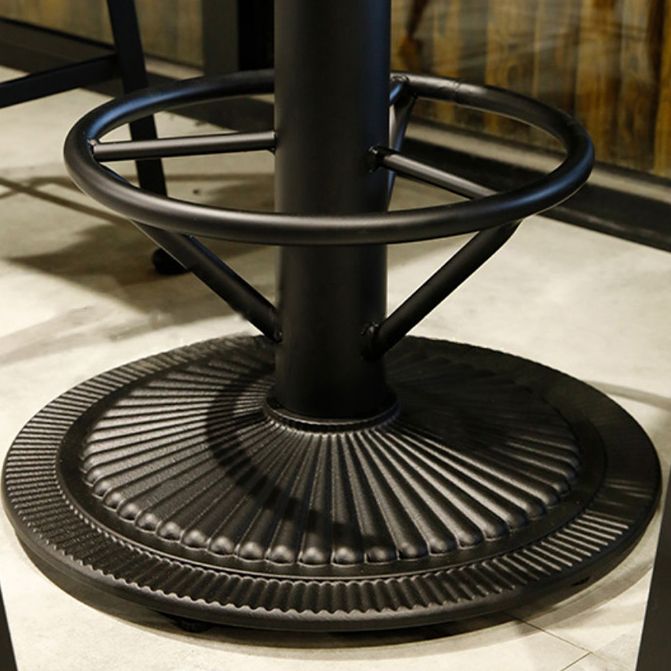 Industrial Metal Bistro Accent Dining Table Brown Bar Table with Storage