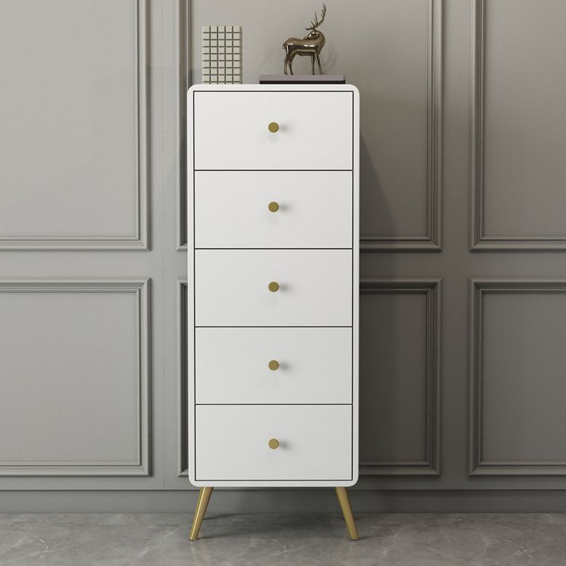 Contemporary Wooden Chest in White, Rectangle Accent Chest with Drawers