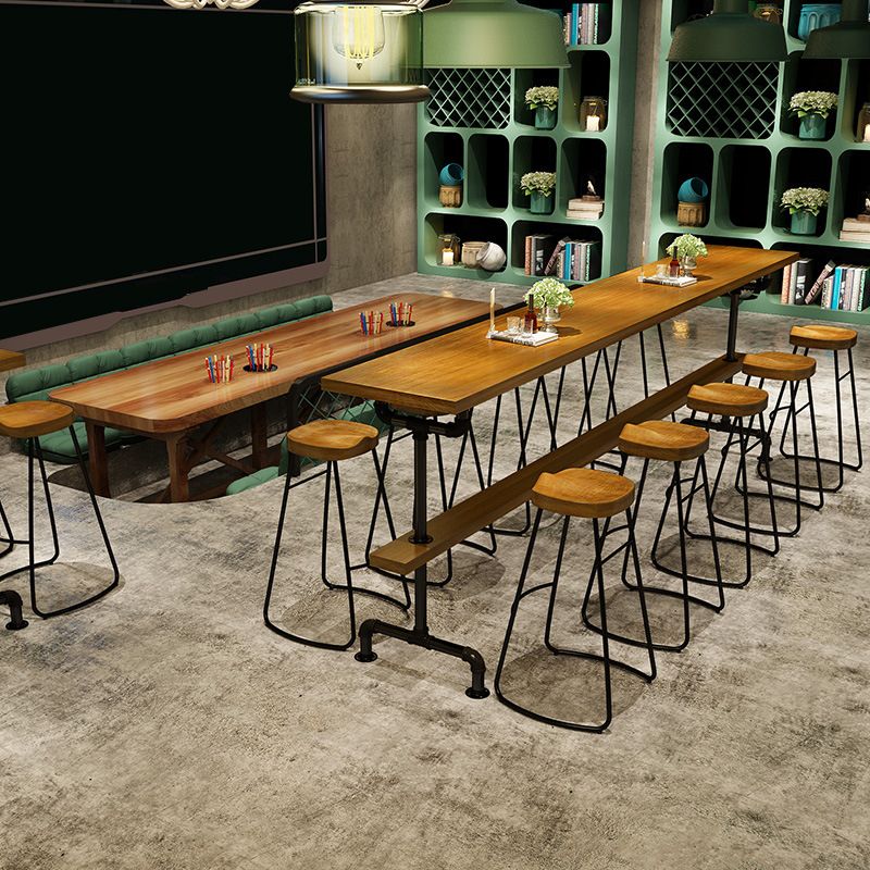 1/2/11 Pieces Table and Stool Set Solid Wood Pub Dining Set for Home