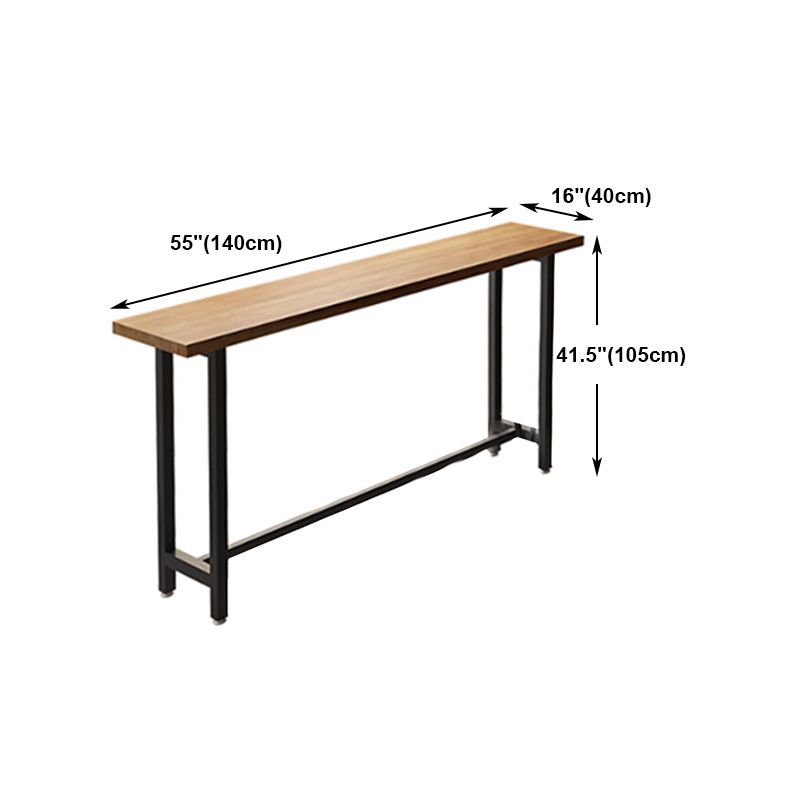 Wood Natural Bistro Accent Dining Table Modern Rectangle Footrest Pub Table Clearhalo 'Bar Furniture' 'Bar Tables' 'bar_tables' 'furn' 'furn_bar_tables' 'Furniture' 'furniture_bar_tables' 'Kitchen & Dining Furniture' 1200x1200_b38bfc0d-fb90-46cd-b9be-a87da9e30613