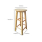 Backless Solid Wood Round Chair Industrial Wooden Counter Chair with 4 Legs