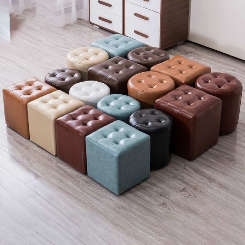 Modern Leather Pouf Water Resistant Round Pouf for Living Room Clearhalo 'furn' 'furn_ottomans_poufs' 'Furniture' 'Living Room Furniture' 'Ottomans & Poufs' 'ottomans_poufs' 1200x1200_b38d8c20-64e7-4038-80c9-1a9d74132683