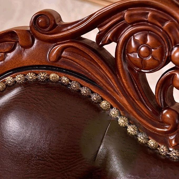 Leather High Back Dining Side Chair Kitchen Side Chair with Solid Wood Legs Clearhalo ' kitchen&dining_furn' 'Dining Chairs' 'Dining Tables & Seating' 'dining_chair' 'furn' 'furn_dining_chair' 'Furniture' 'furniture_dining_chair' 'Kitchen & Dining Furniture' 'kitchen' 1200x1200_b38d8f02-5458-4de5-bdca-807d657d1b15