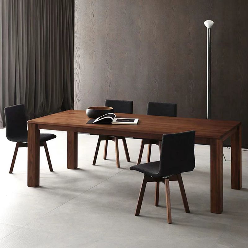 モダンな長方形のダイニングサイトテーブルパインソリッドウッド4脚ダイニングテーブル茶色