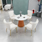 Luxury Sintered Stone Top Dining Table Restaurant Round Table with Metal Pedestal Base Clearhalo ' dining_table' 'Dining Tables & Seating' 'Dining Tables' 'furn' 'furn_dining_table' 'Furniture' 'furniture_dining_table' 'Kitchen & Dining Furniture' 'kitchen&dining_furn' 'kitchen' 'kitchen_dining_table' 1200x1200_b3908148-6793-4324-98f6-9c74f92077ab