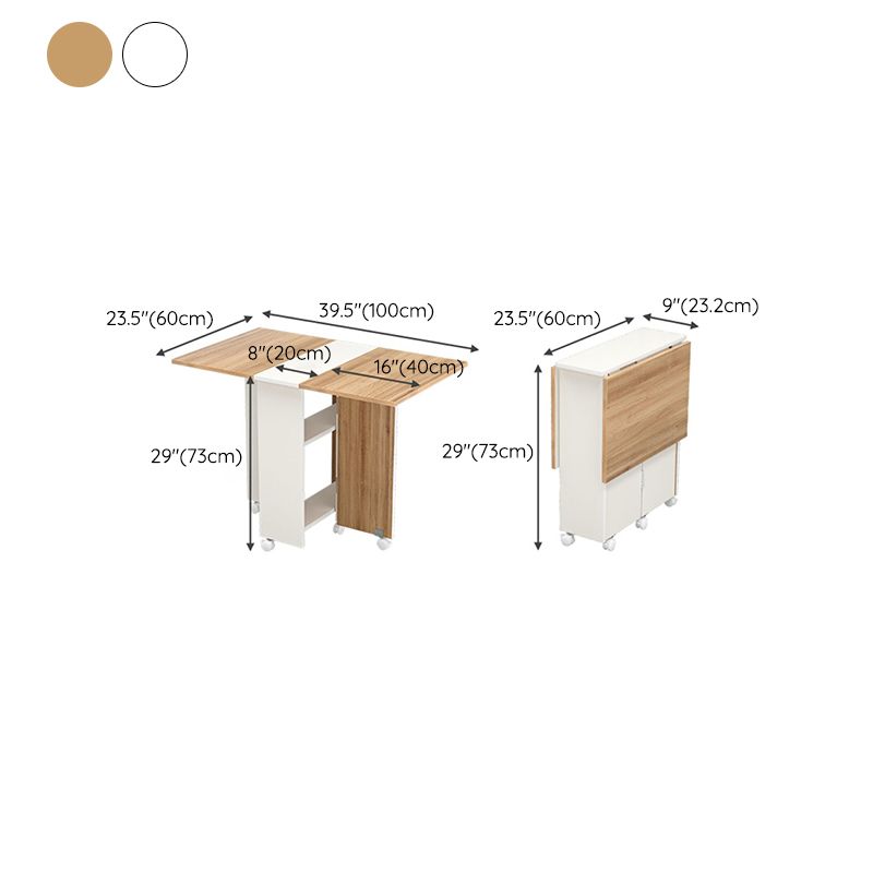 Modern Folding Dining Table Rectangle Wooden Tabletop with Storage Clearhalo 'Dining Tables & Seating' 'Dining Tables' 'dining_table' 'furn' 'furn_dining_table' 'Furniture' 'Kitchen & Dining Furniture' 1200x1200_b390be94-2071-4fa2-9fd3-368a8e1d7ccd