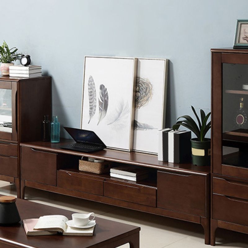 Rubber Wood Media Console Modern 2 Doors TV Console with Splayed Wooden Legs Clearhalo 'furn' 'furn_tv_stands_entertainment_centers' 'Furniture' 'Living Room Furniture' 'TV Stands & Entertainment Centers' 'TV Stands & Media Storage Furniture' 'tv_stands_entertainment_centers' 1200x1200_b390c3eb-da9b-415c-8d1e-8716f64a1428