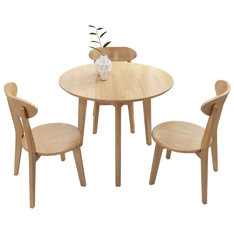 Contemporary Solid Wood Round Dining Table Kitchen Standard Dining Table with 4 Legs Base Clearhalo ' dining_table' 'Dining Tables & Seating' 'Dining Tables' 'furn' 'furn_dining_table' 'Furniture' 'furniture_dining_table' 'Kitchen & Dining Furniture' 'kitchen&dining_furn' 'kitchen' 'kitchen_dining_table' 1200x1200_b3920a9e-2afe-47df-b4ee-7e2e50c56ddd