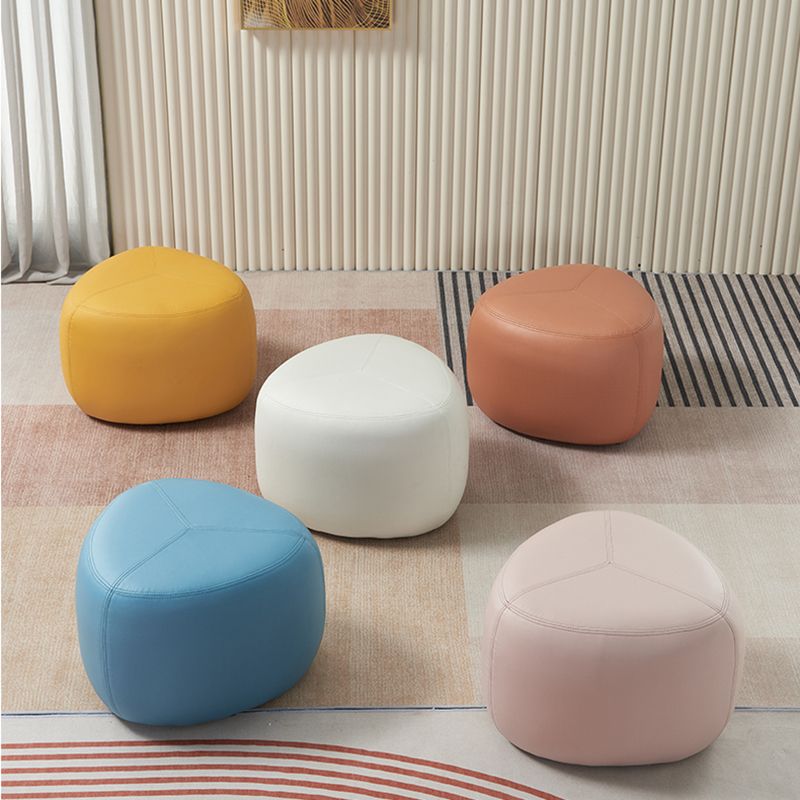 Modern Novelty Shape Ottoman Plain Leather Ottoman Stoolfor Living Room