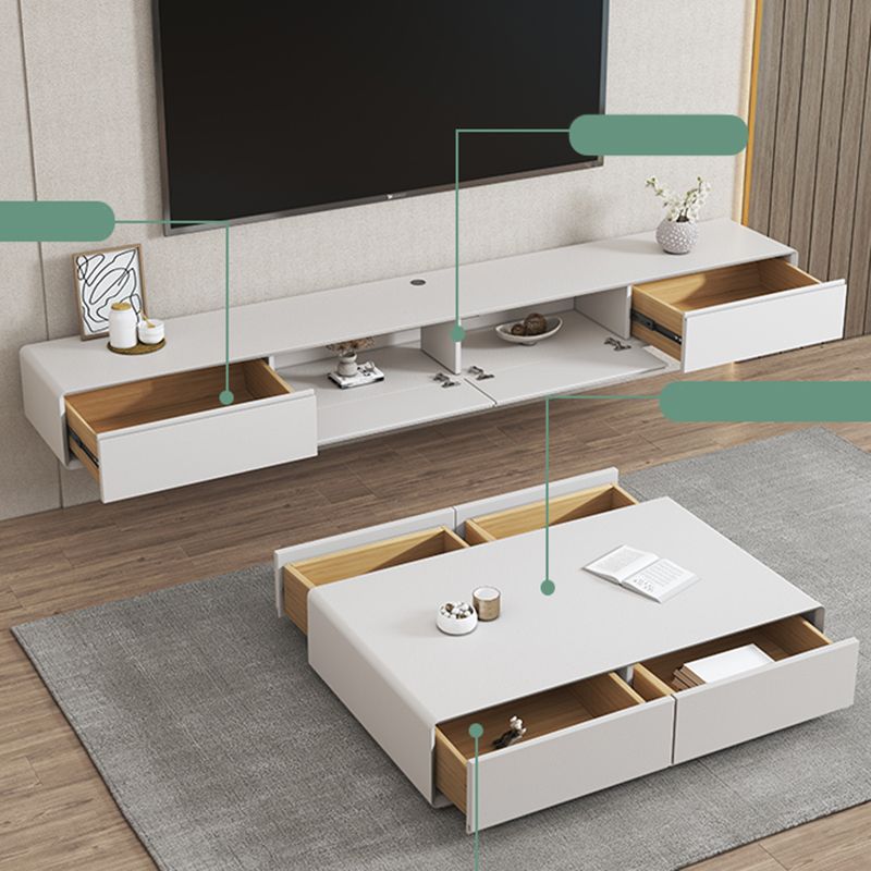 Modern White TV Console Wall Mounted Wood Media Console with Drawers Clearhalo 'furn' 'furn_tv_stands_entertainment_centers' 'Furniture' 'Living Room Furniture' 'TV Stands & Entertainment Centers' 'TV Stands & Media Storage Furniture' 'tv_stands_entertainment_centers' 1200x1200_b393fbe9-8b84-4b4b-b14a-1a41b28dd930